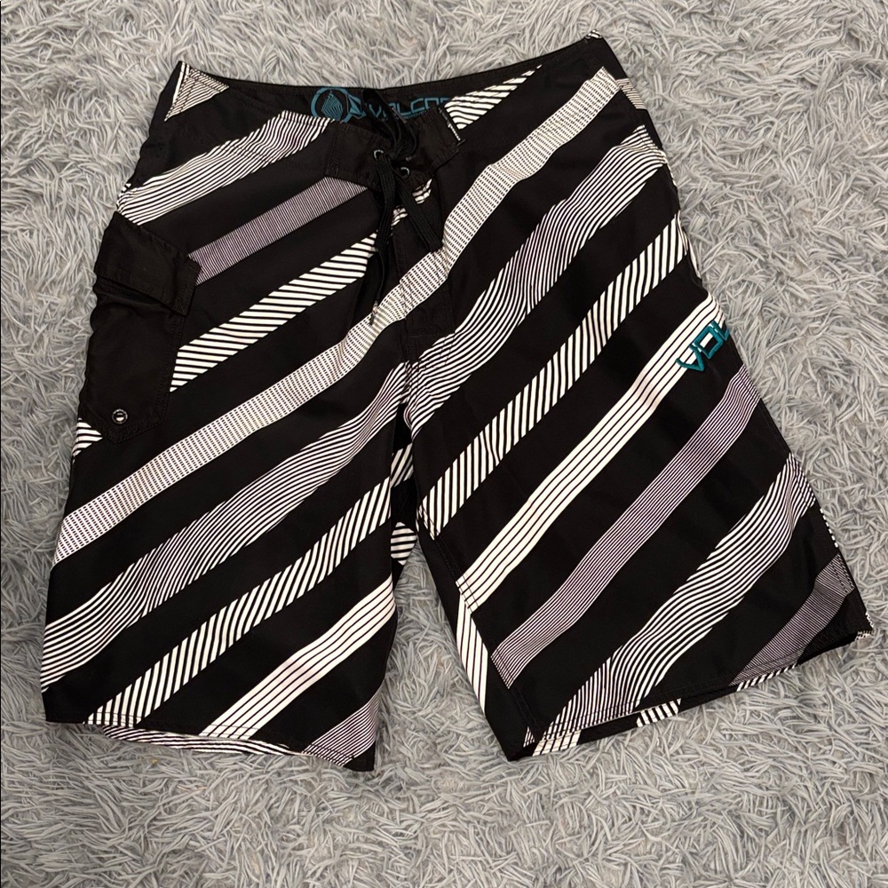 Volcom Monochrome Striped Board Shorts